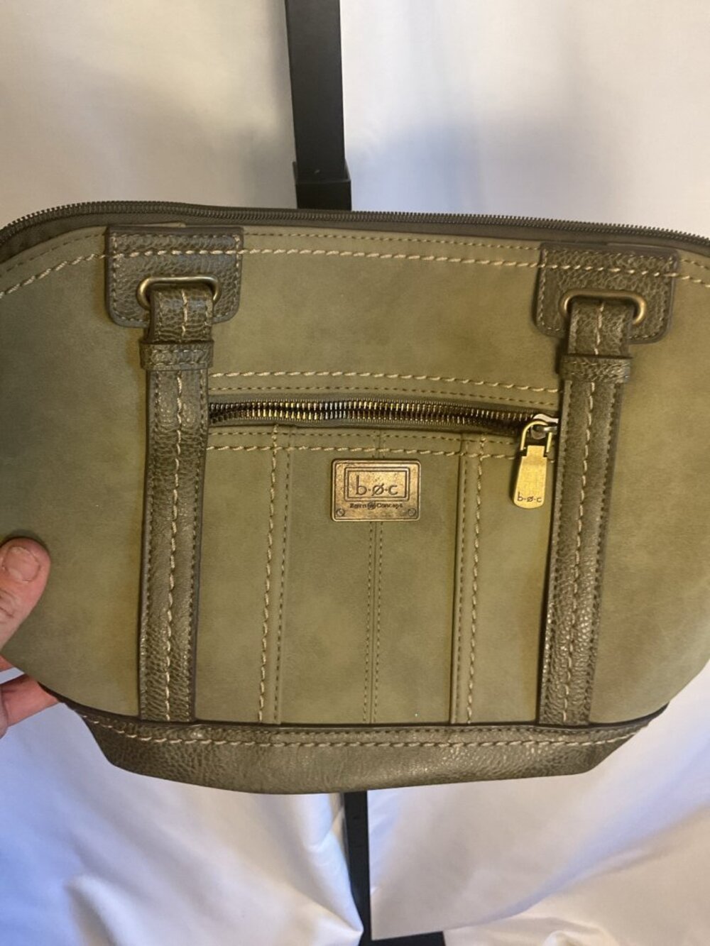 B.O.C. Born Concepts Green Crossbody Shoulder Bag Zip Top Casual Purse - Picture 3 of 8